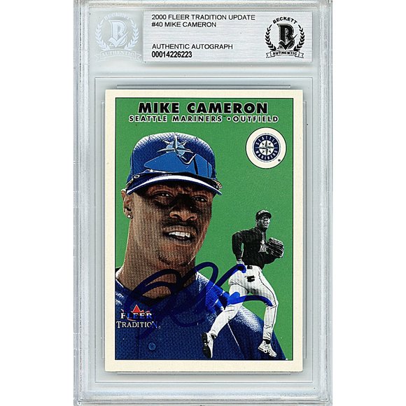 Mike Cameron Signed '00 Fleer Tradition Baseball Card Mariners Beckett Autograph - Picture 1 of 4